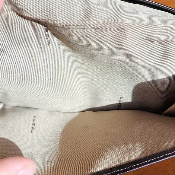 Vintage Fendi Brown & Beige Zucchino Canvas & Leather Continental Wallet - Picture 12 of 17